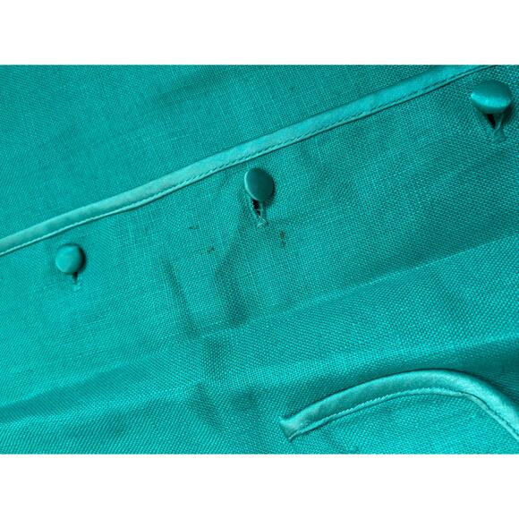 Vintage 80s Womens Linen Green Button Front Dress Sz 8 Short Sleeve Maggy London - Picture 7 of 8